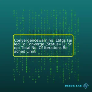 Convergencewarning: Lbfgs Failed To Converge (Status=1): Stop: Total No. Of Iterations Reached Limit