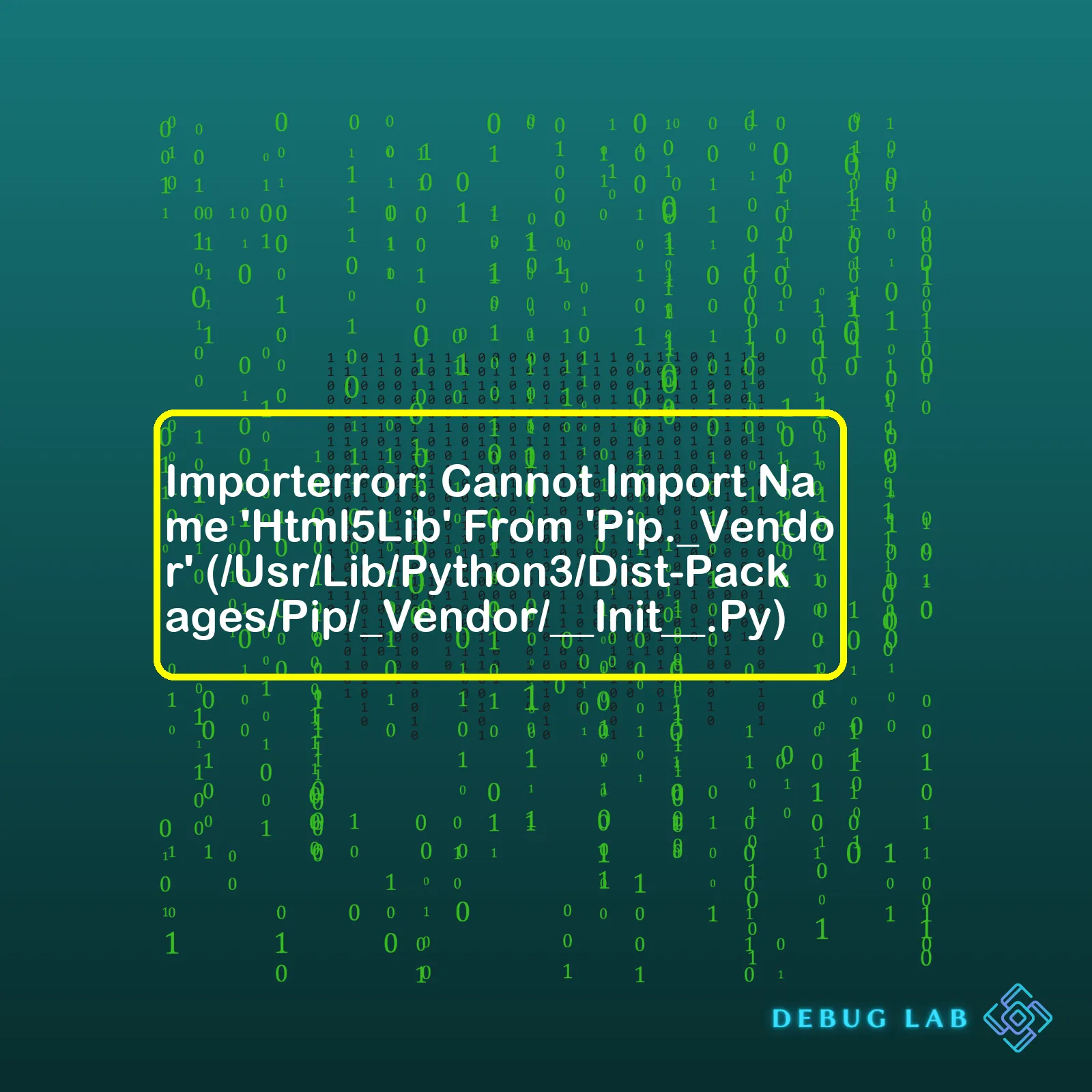 Importerror: Cannot Import Name 'Html5Lib' From 'Pip._Vendor' (/Usr/Lib/Python3/Dist-Packages/Pip/_Vendor/__Init__.Py)