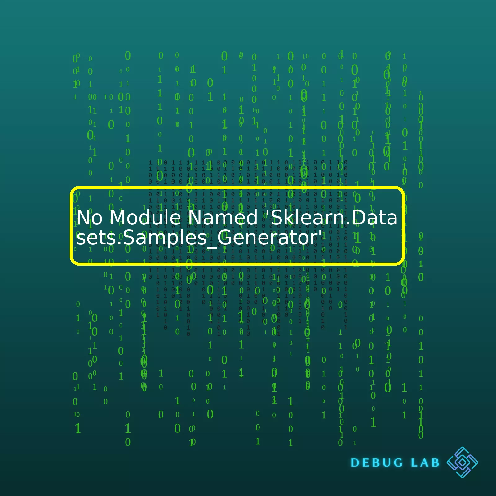 No Module Named 'Sklearn.Datasets.Samples_Generator'