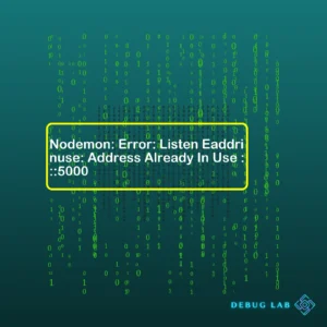 Nodemon: Error: Listen Eaddrinuse: Address Already In Use :::5000