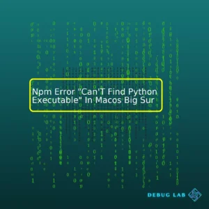 Npm Error “Can’T Find Python Executable” In Macos Big Sur