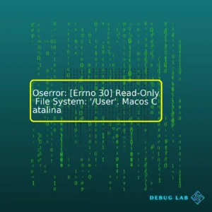 Oserror: [Errno 30] Read-Only File System: ‘/User’. Macos Catalina