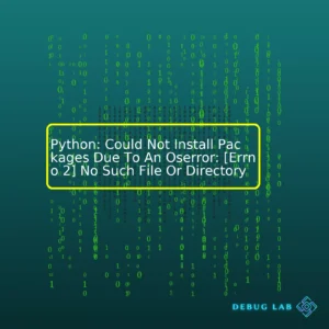 Python: Could Not Install Packages Due To An Oserror: [Errno 2] No Such File Or Directory