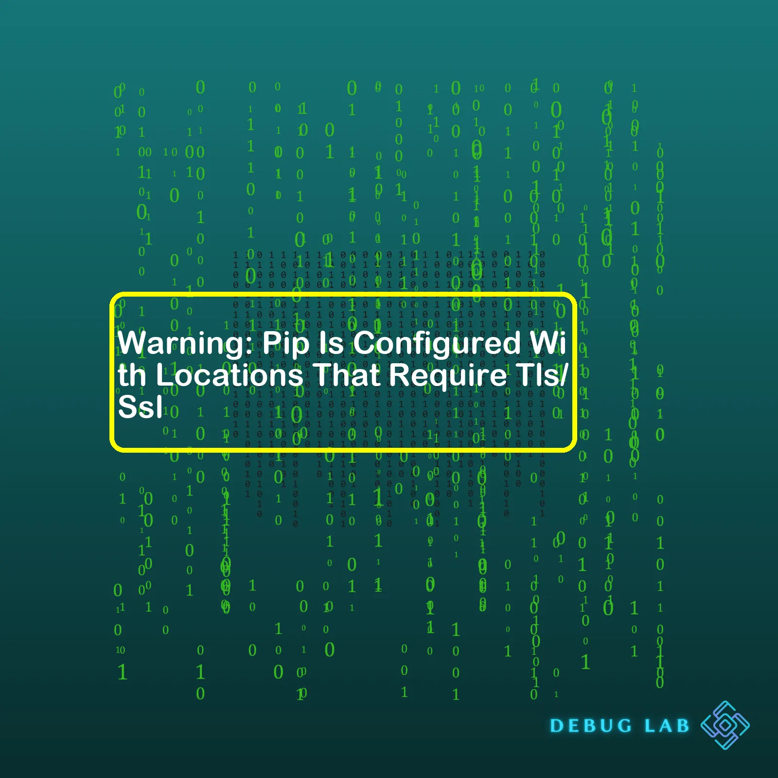 Warning: Pip Is Configured With Locations That Require Tls/Ssl