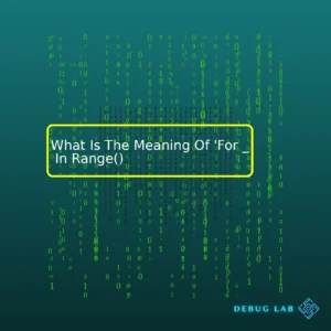What Is The Meaning Of ‘For _ In Range()