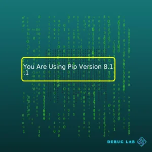 You Are Using Pip Version 8.1.1