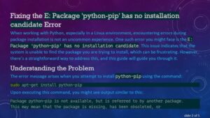 E: Package ‘Python-Pip’ Has No Installation Candidate