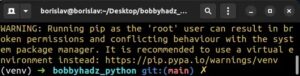 Warning: Running Pip As The ‘Root’ User