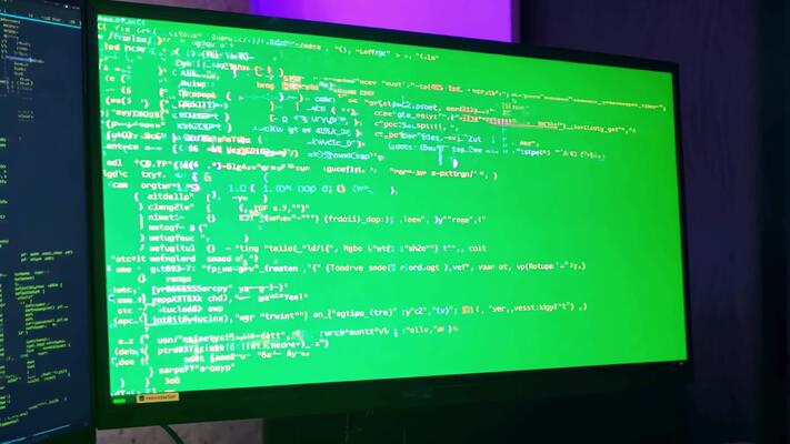 Debugging code on screen - Debugging code on green screen laptop. Replace green screen with ...