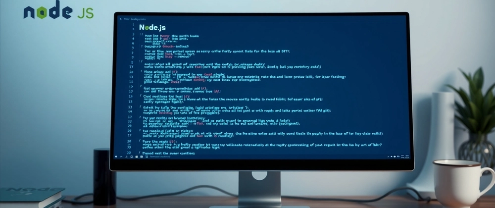 Node.js code on computer screen - Build Powerful CLI Tools with Node.js: A Complete Guide for ...