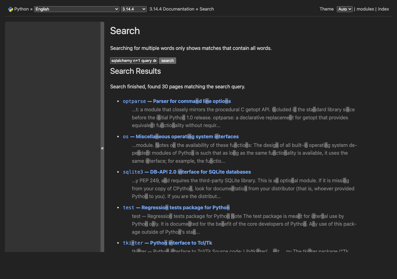 Official documentation for sqlalchemy n+1 query debugging python